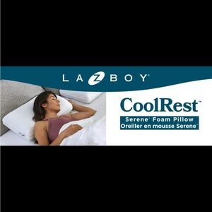 La-Z-Boy CoolRest Serene Memory Foam Pillow Queen  Cooling Cover Breathable Mesh